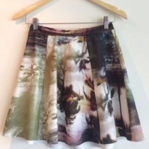 NWOT Palm tree circle/skater skirt size S